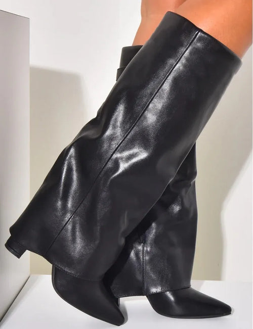 ELVERO - LEDERSTIEFEL SCHWARZ