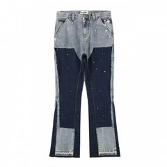 virale flared denim blau