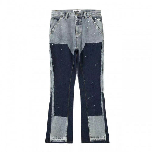 virale flared denim blau