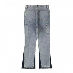 virale flared denim blau