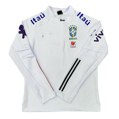 BRAZIL HALF ZIP WHITE